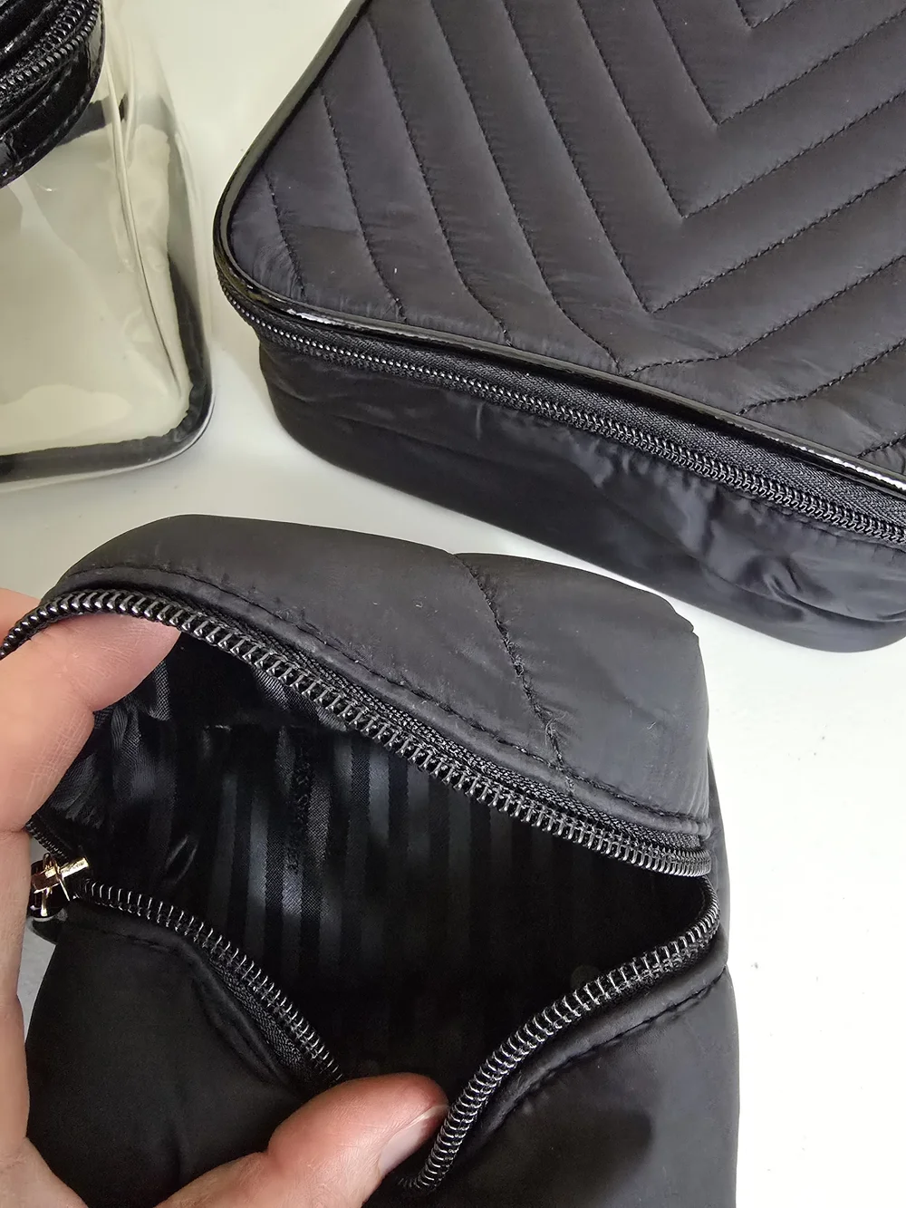 Victoria's Secret Black Clear Vinyl Toiletry Case